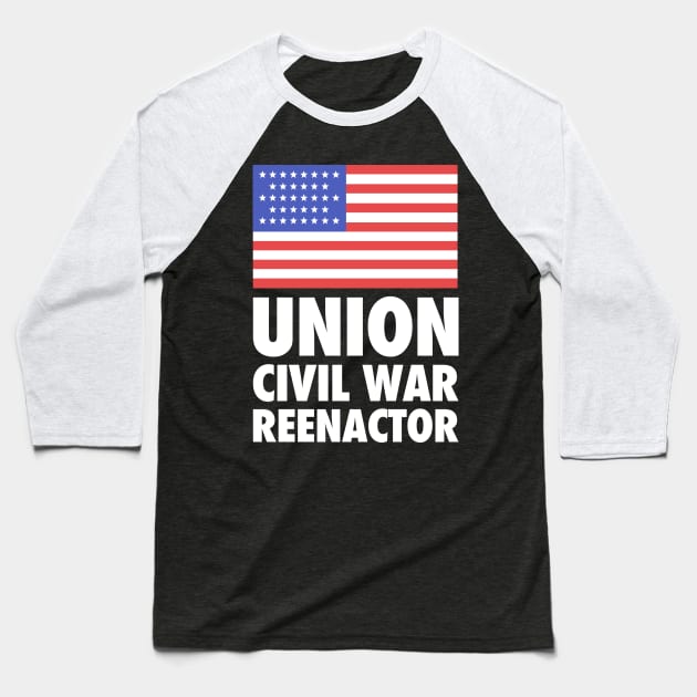 Historical American Civil War Reenactor Union Baseball T-Shirt by MeatMan